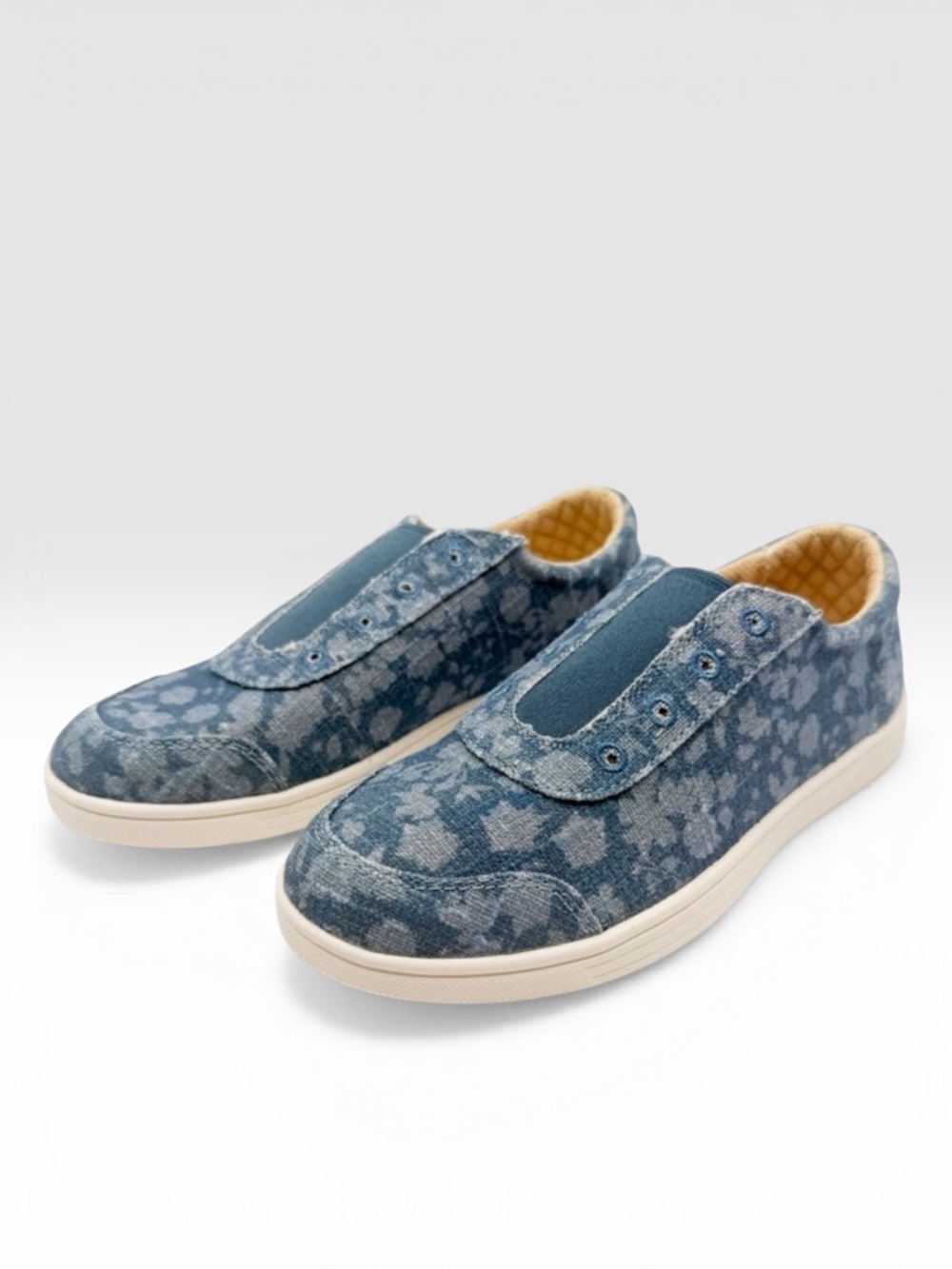 Revitalign Santa Margarita Bloom Orthotic Slip On Sneakers Floral Blue 5 NEW
